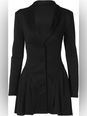 Classic Black Women's Tailored Coat | Sz S